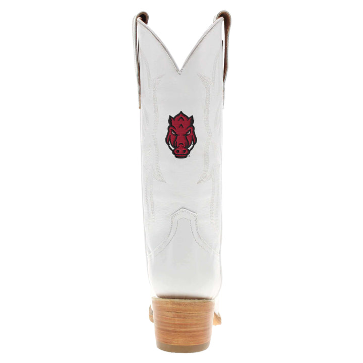 Women's University of Arkansas White Cowgirl Boots Leighton by Vaccari University