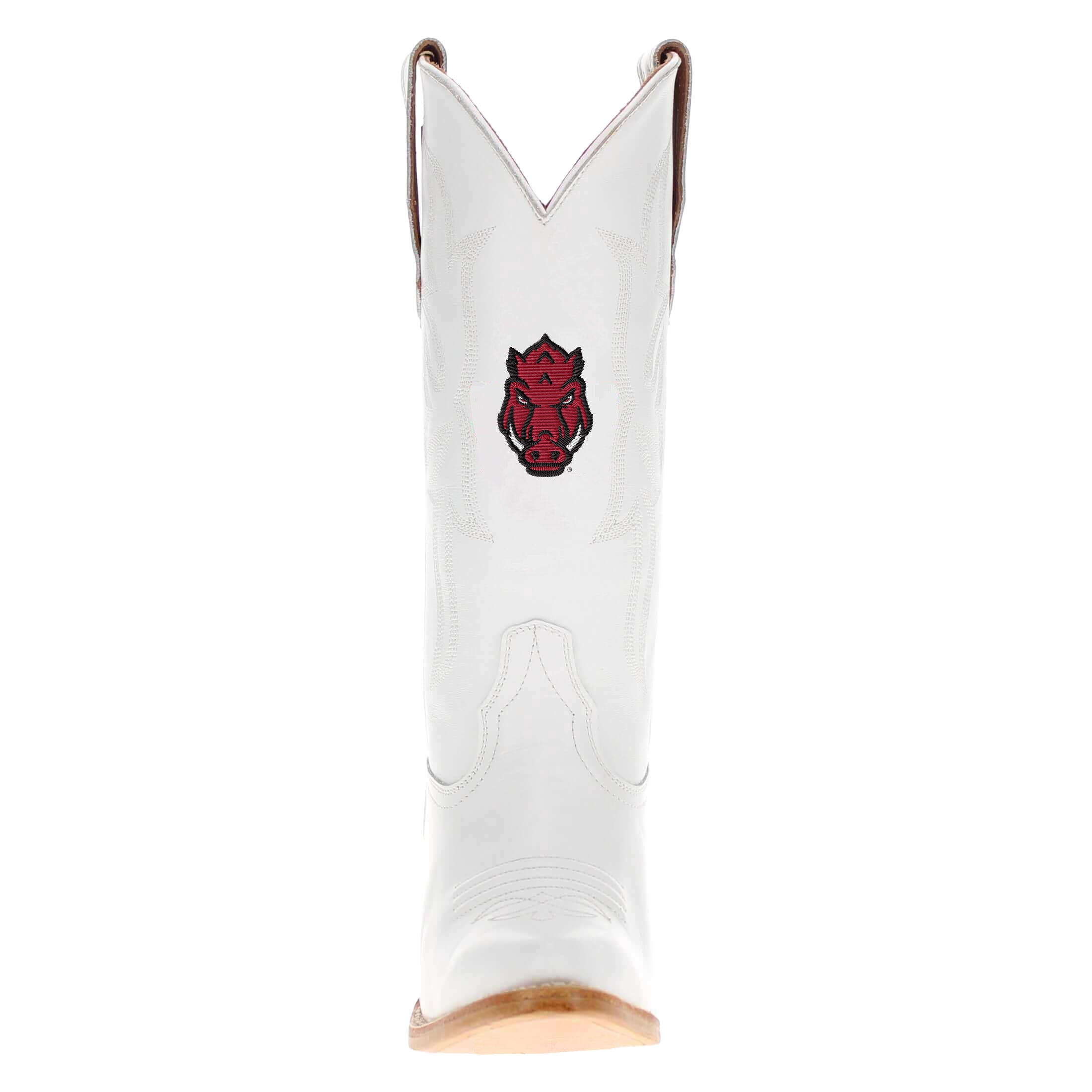 Women's University of Arkansas White Cowgirl Boots Leighton by Vaccari University