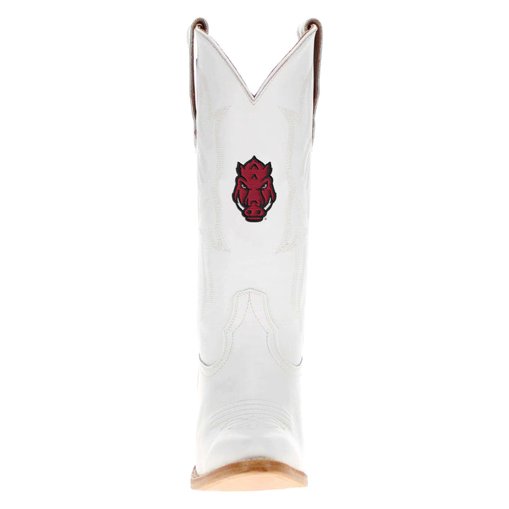 Women's University of Arkansas White Cowgirl Boots Leighton by Vaccari University