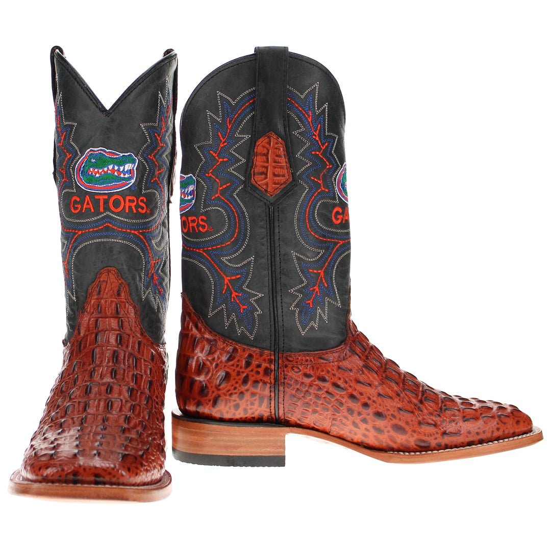 Men's University of Florida Gators Cognac Square Toe Cowboy Boots Jackson by Vaccari