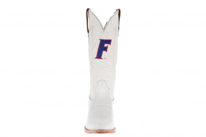 Women's University of Florida Gators All White Pointed Toe Cowgirl Boots Leighton by Vaccari