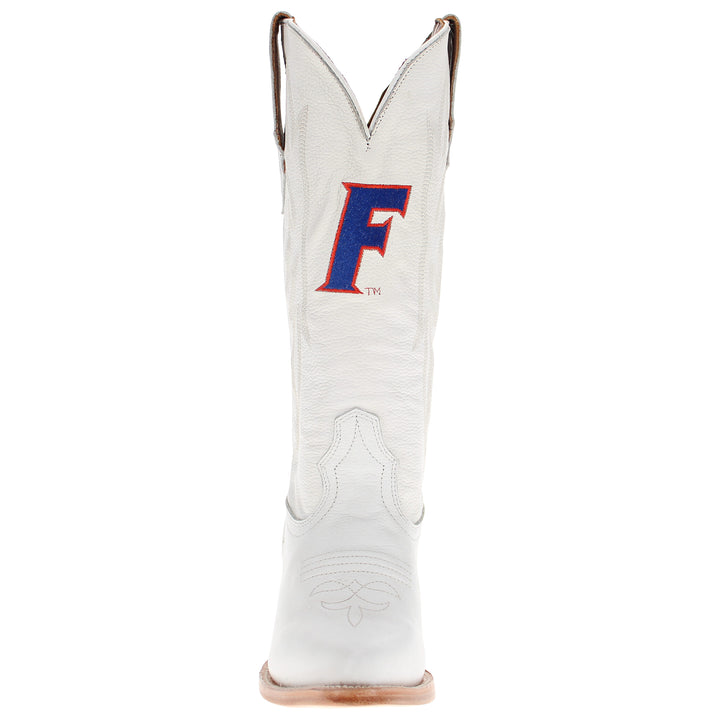 Women's University of Florida Gators All White Pointed Toe Cowgirl Boots Leighton by Vaccari