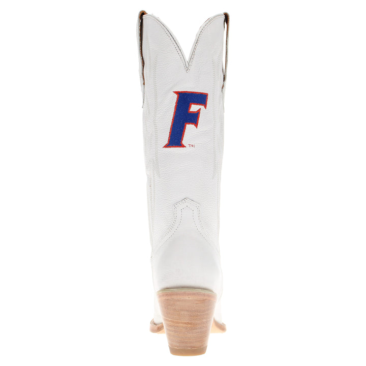 Women's University of Florida Gators All White Pointed Toe Cowgirl Boots Leighton by Vaccari