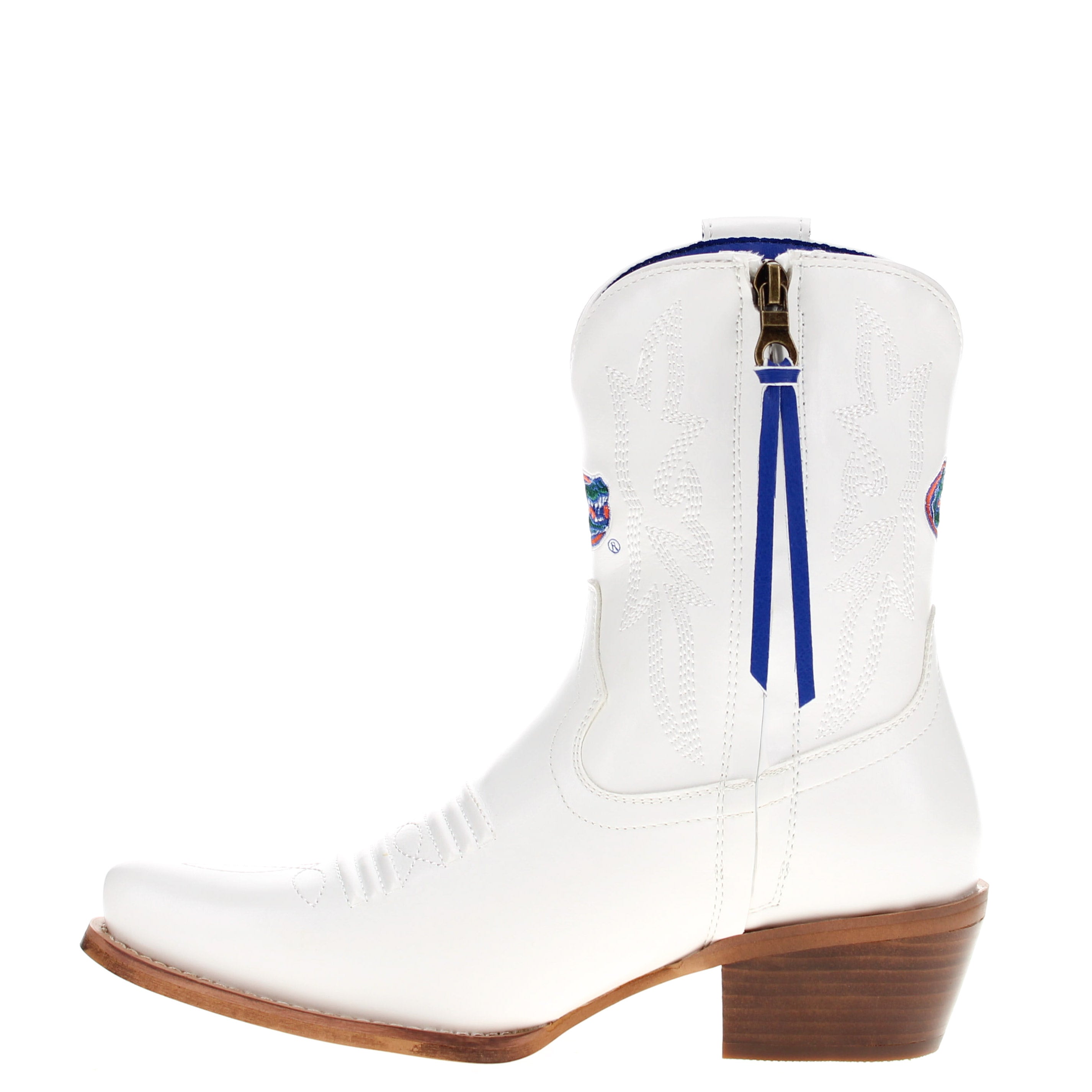 Women's University of Florida White Cowgirl Boots with Color Tassel Lynn by V by Vaccari