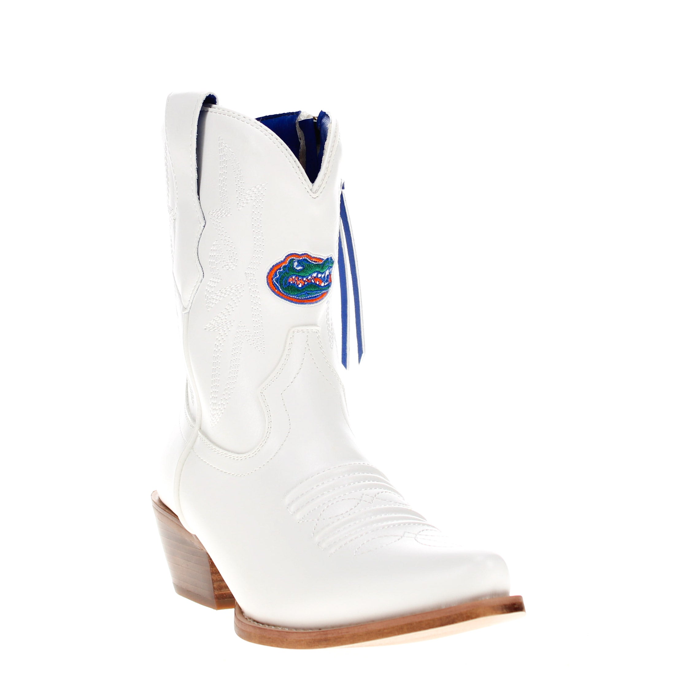 Women's University of Florida White Cowgirl Boots with Color Tassel Lynn by V by Vaccari