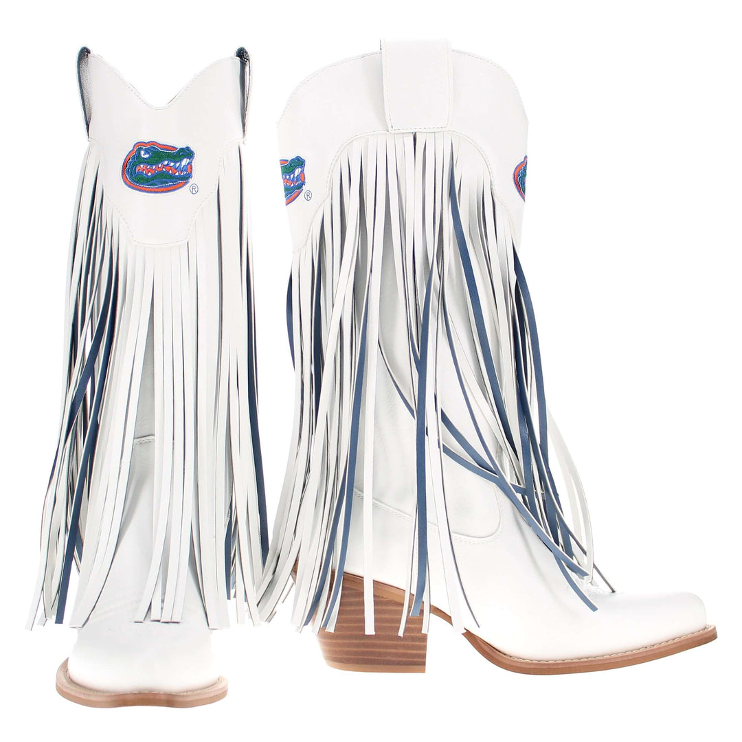 University of Florida Kacey White Fringe Boot By V By Vaccari