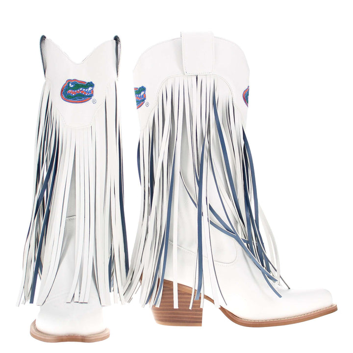 University of Florida Kacey White Fringe Boot By V By Vaccari