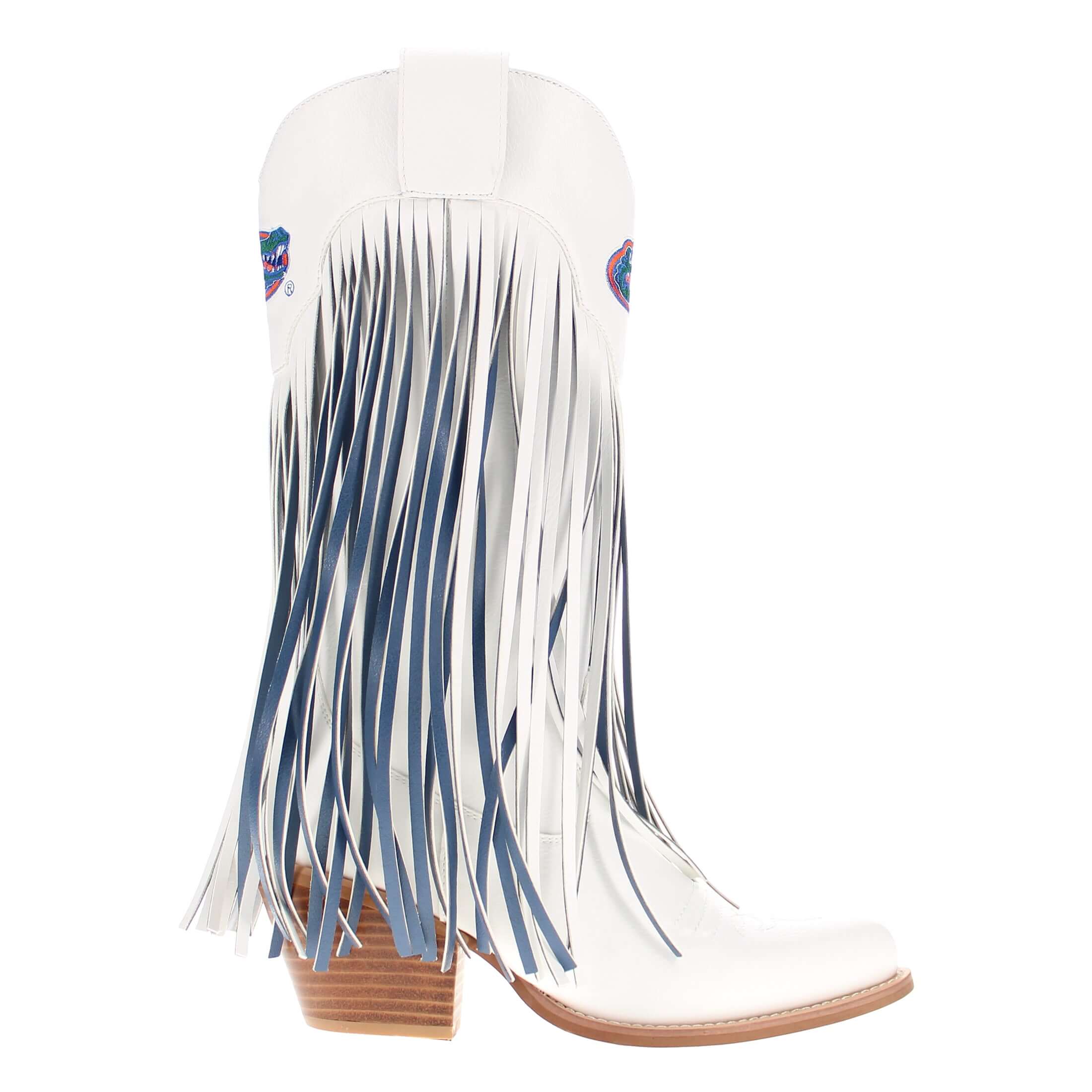 University of Florida Kacey White Fringe Boot By V By Vaccari