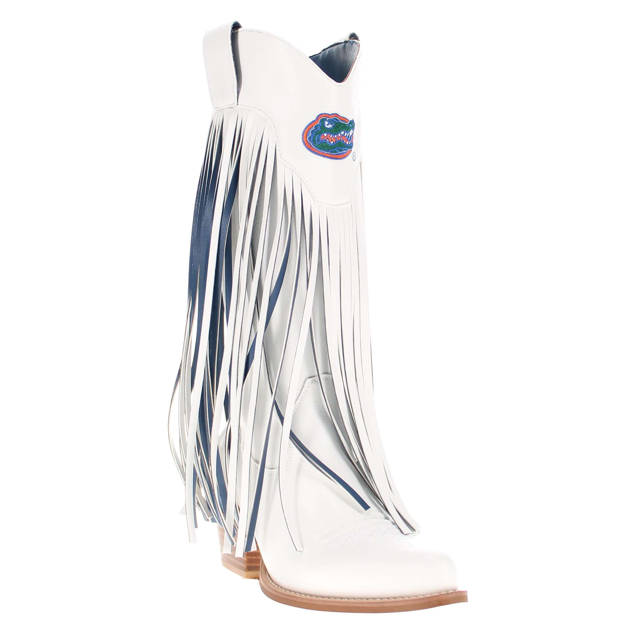 University of Florida Kacey White Fringe Boot By V By Vaccari