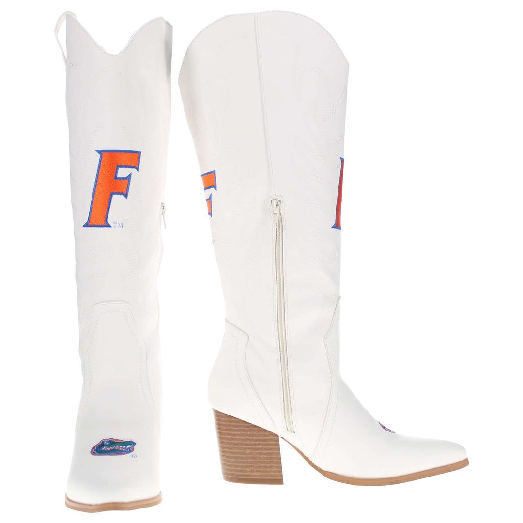 University of Florida Blair Tall White Boot By V By Vaccari