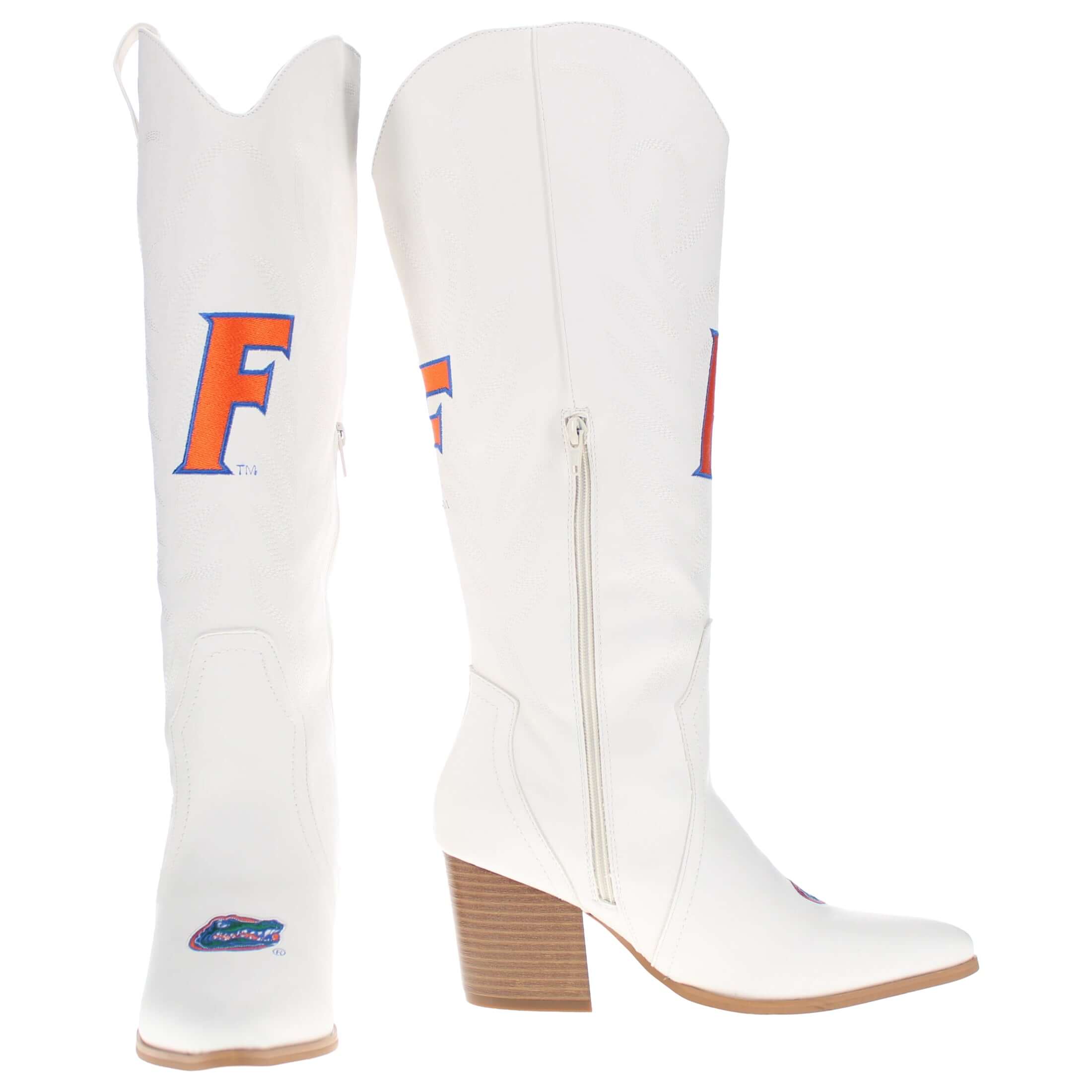 University of Florida Blair Tall White Boot By V By Vaccari