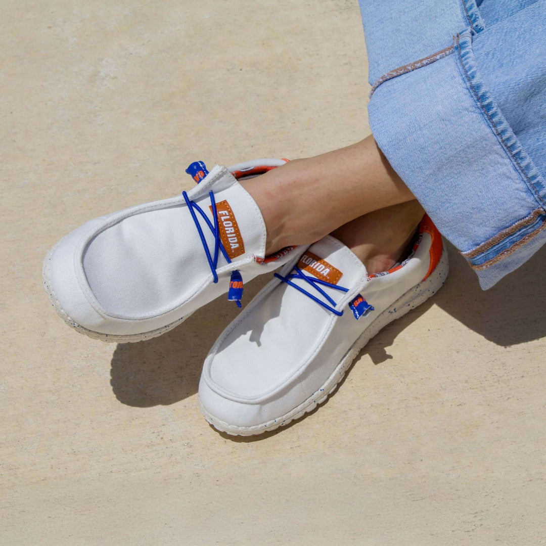 Women's University of Florida Off White Canvas Shoes Gators by Vaccari