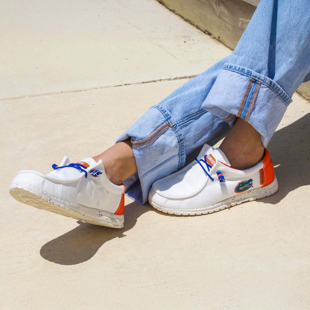 Women's University of Florida Off White Canvas Shoes Gators by Vaccari