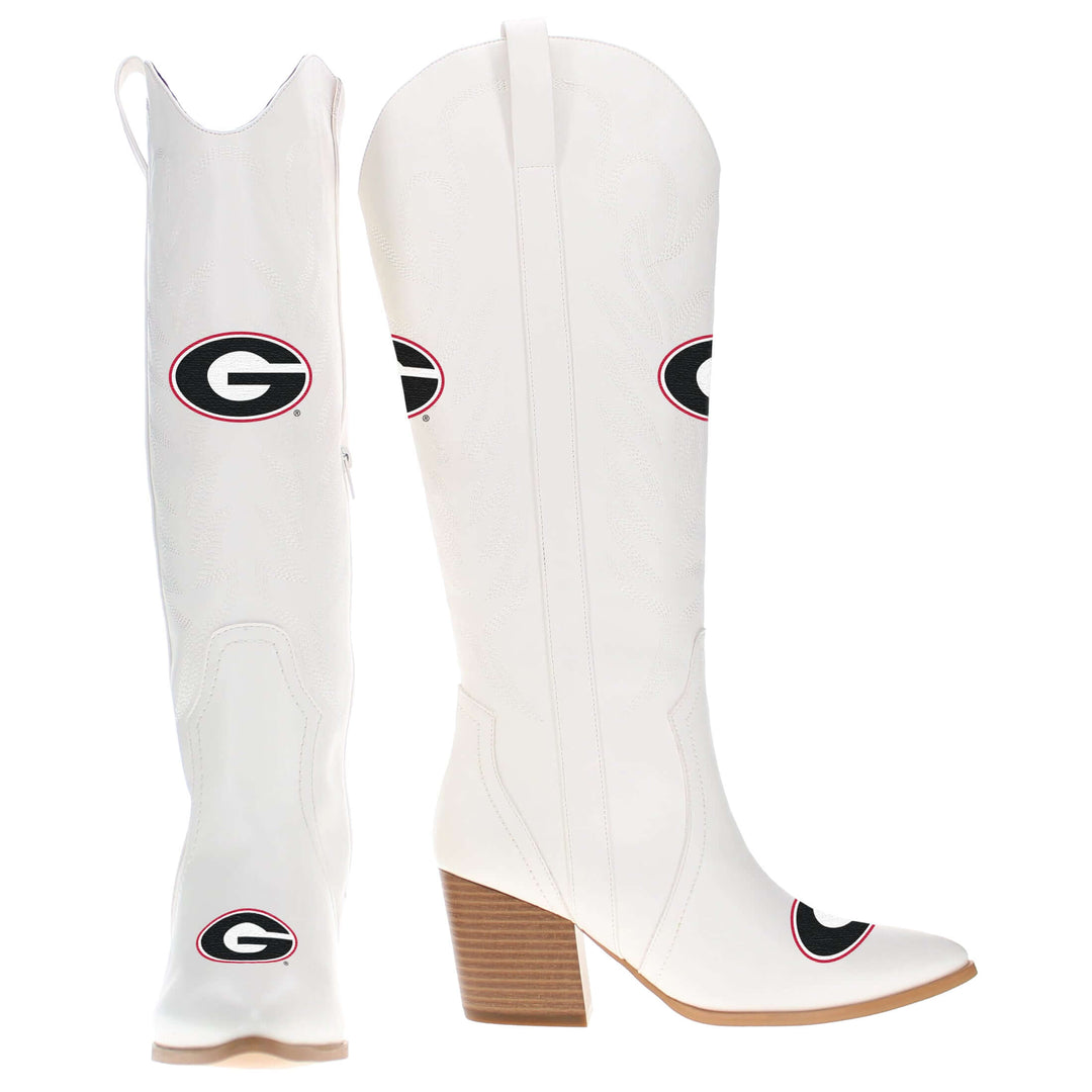 University of Georiga Blair Tall White Boot By V By Vaccari