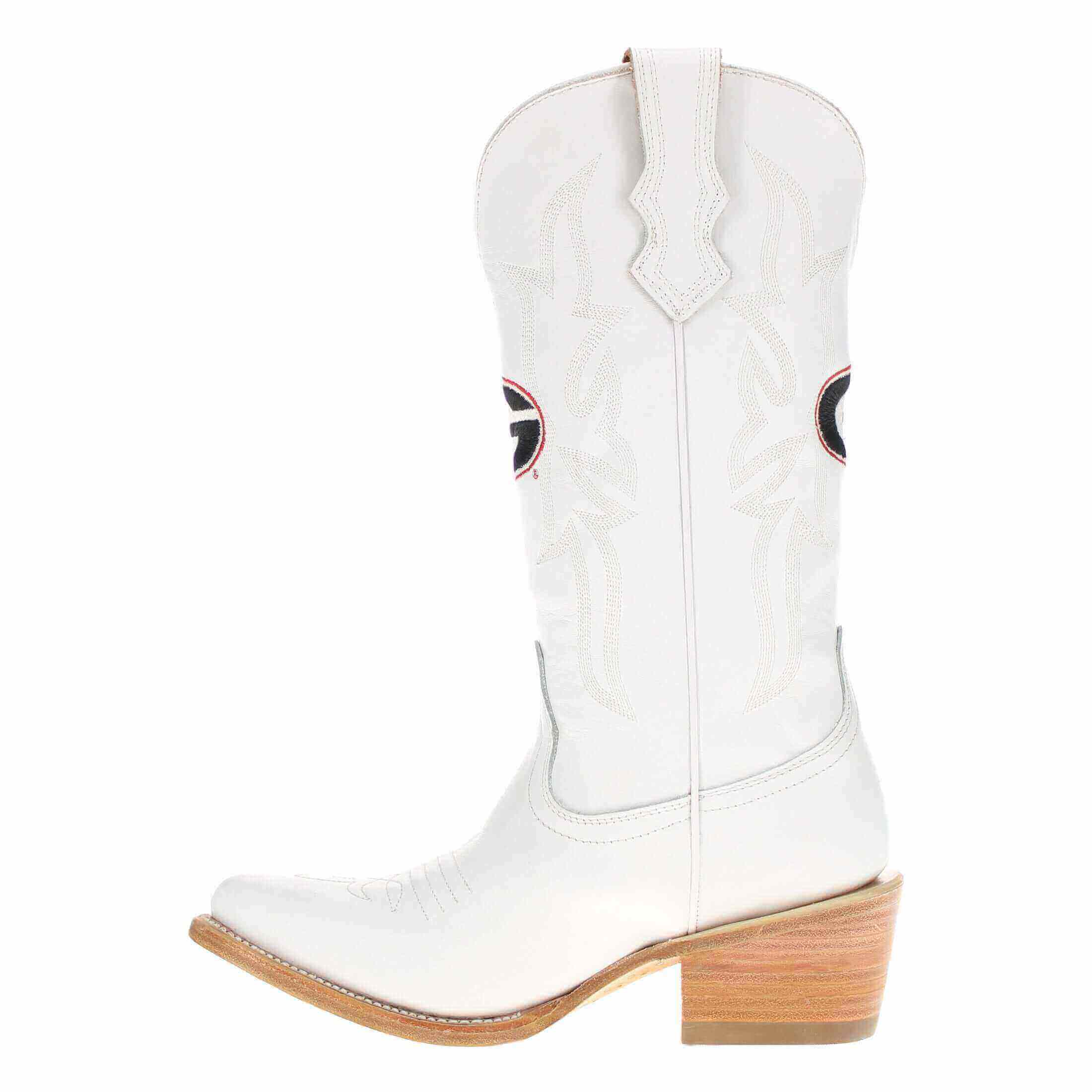 Women's Georgia White Cowgirl Boots Leighton by Vaccari University