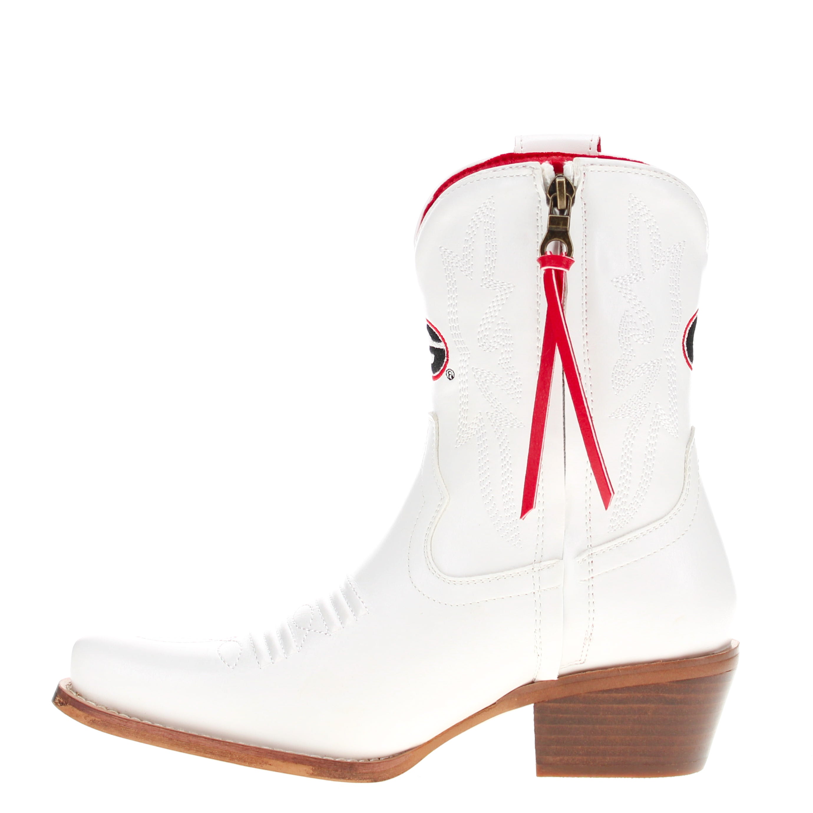 Women's University of Georgia White Cowgirl Boots with Color Tassel Lynn by V by Vaccari