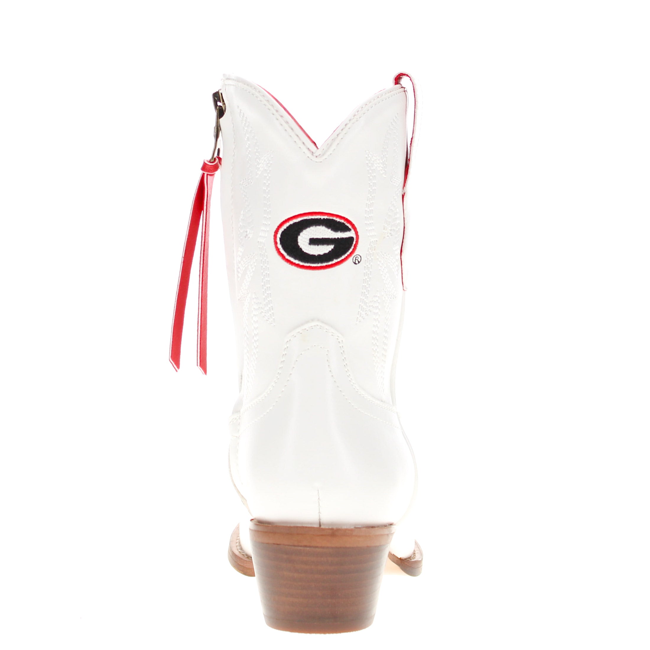 Women's University of Georgia White Cowgirl Boots with Color Tassel Lynn by V by Vaccari