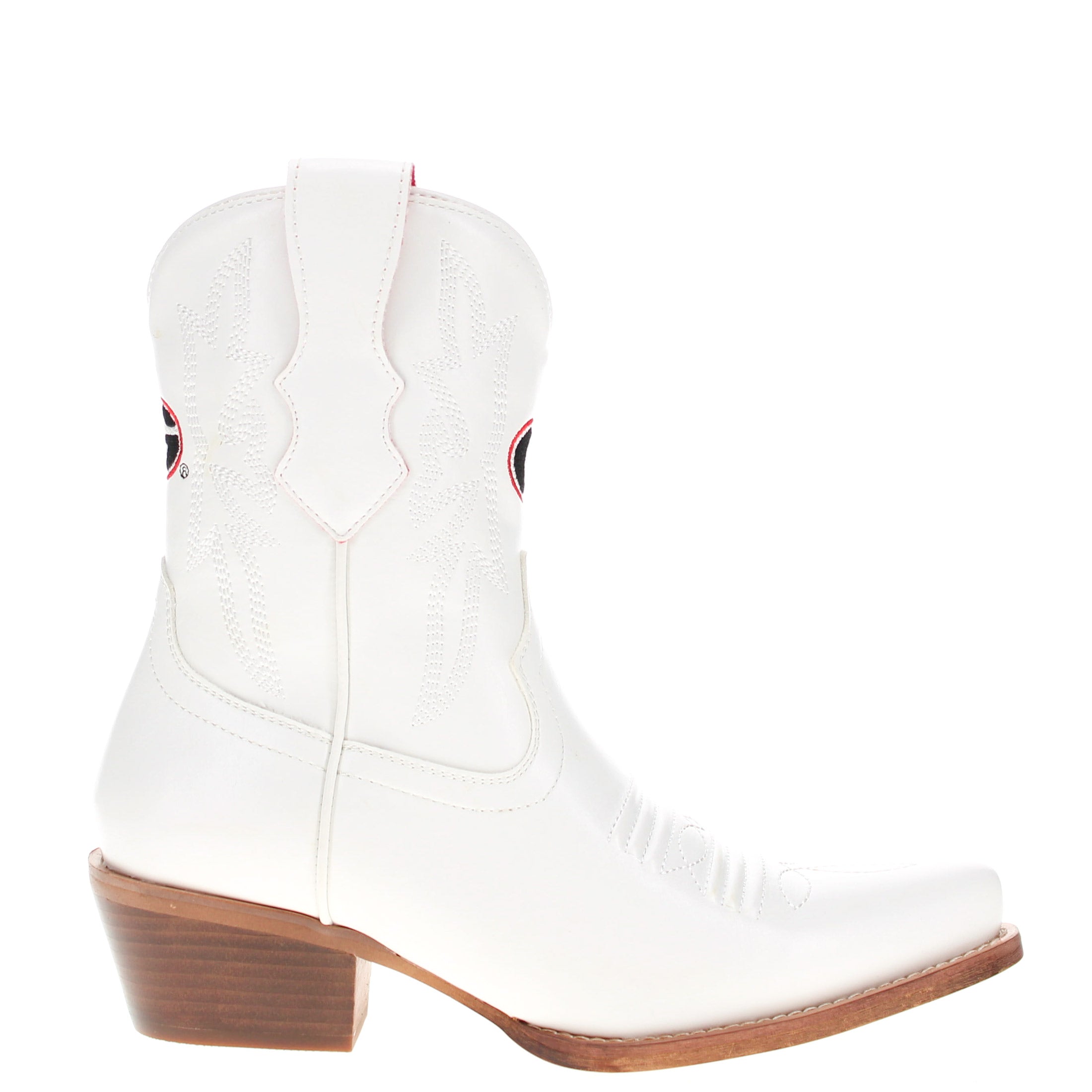 Women's University of Georgia White Cowgirl Boots with Color Tassel Lynn by V by Vaccari