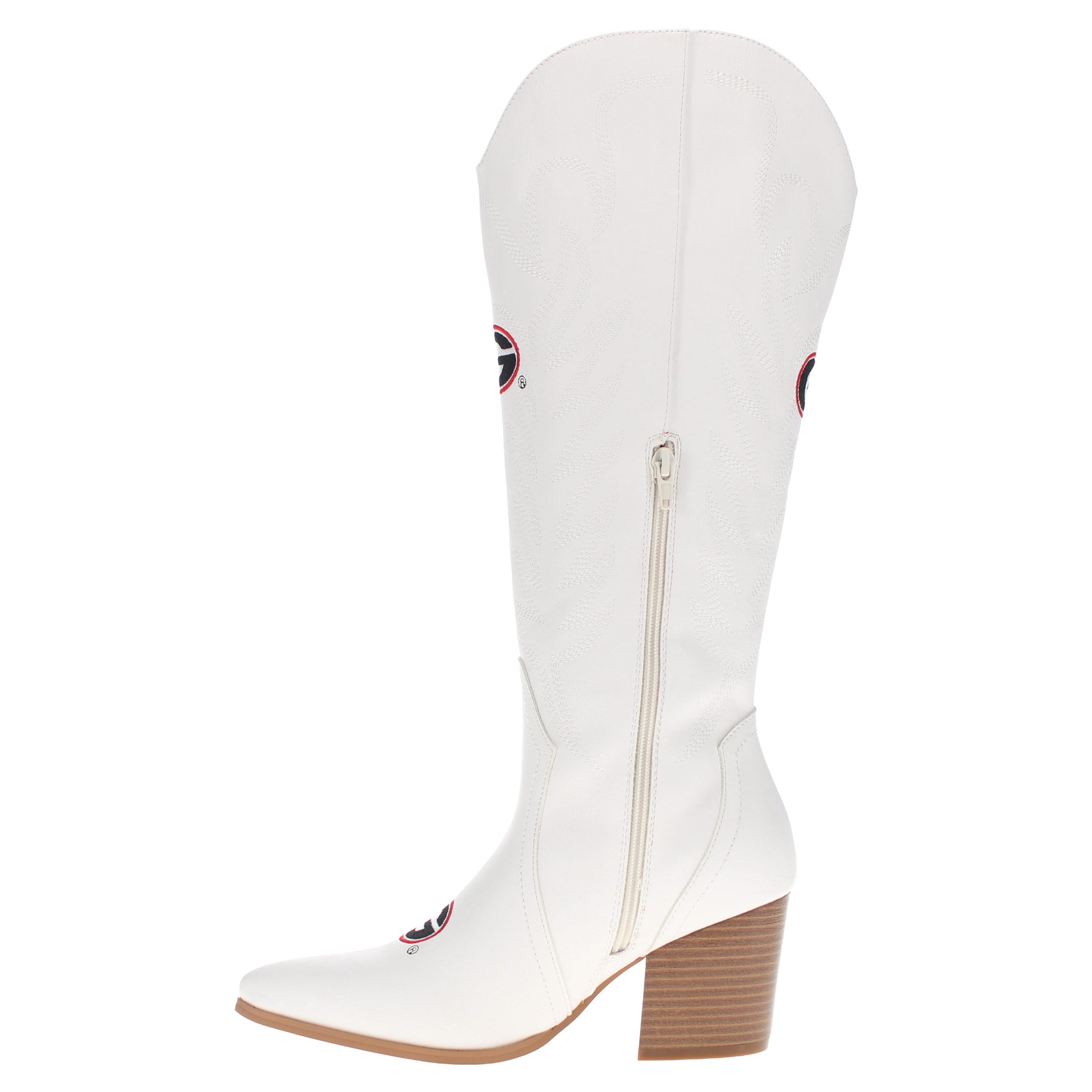 Women's University of Georgia White Tall Cowgirl Boots Blair by V by Vaccari