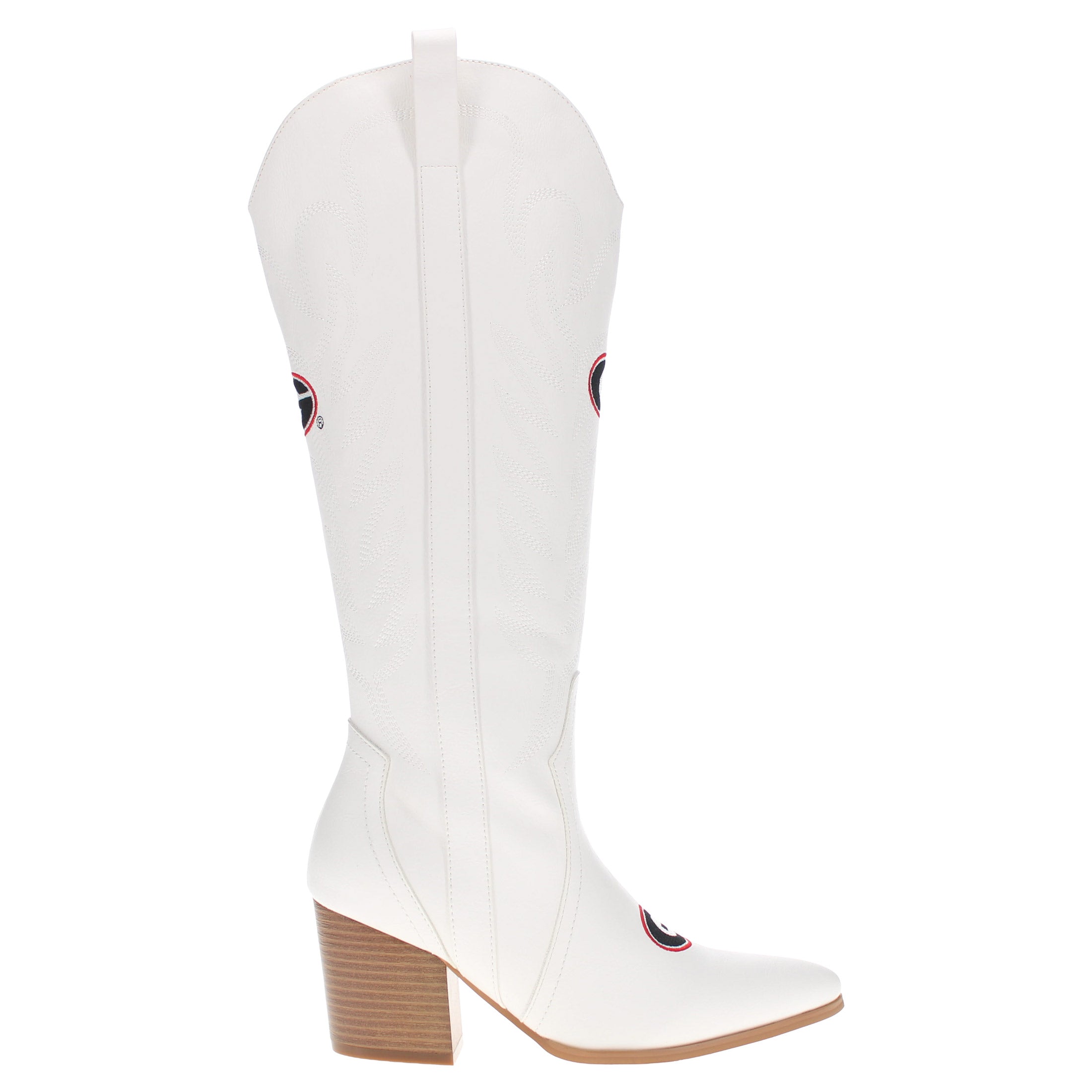 Women's University of Georgia White Tall Cowgirl Boots Blair by V by Vaccari