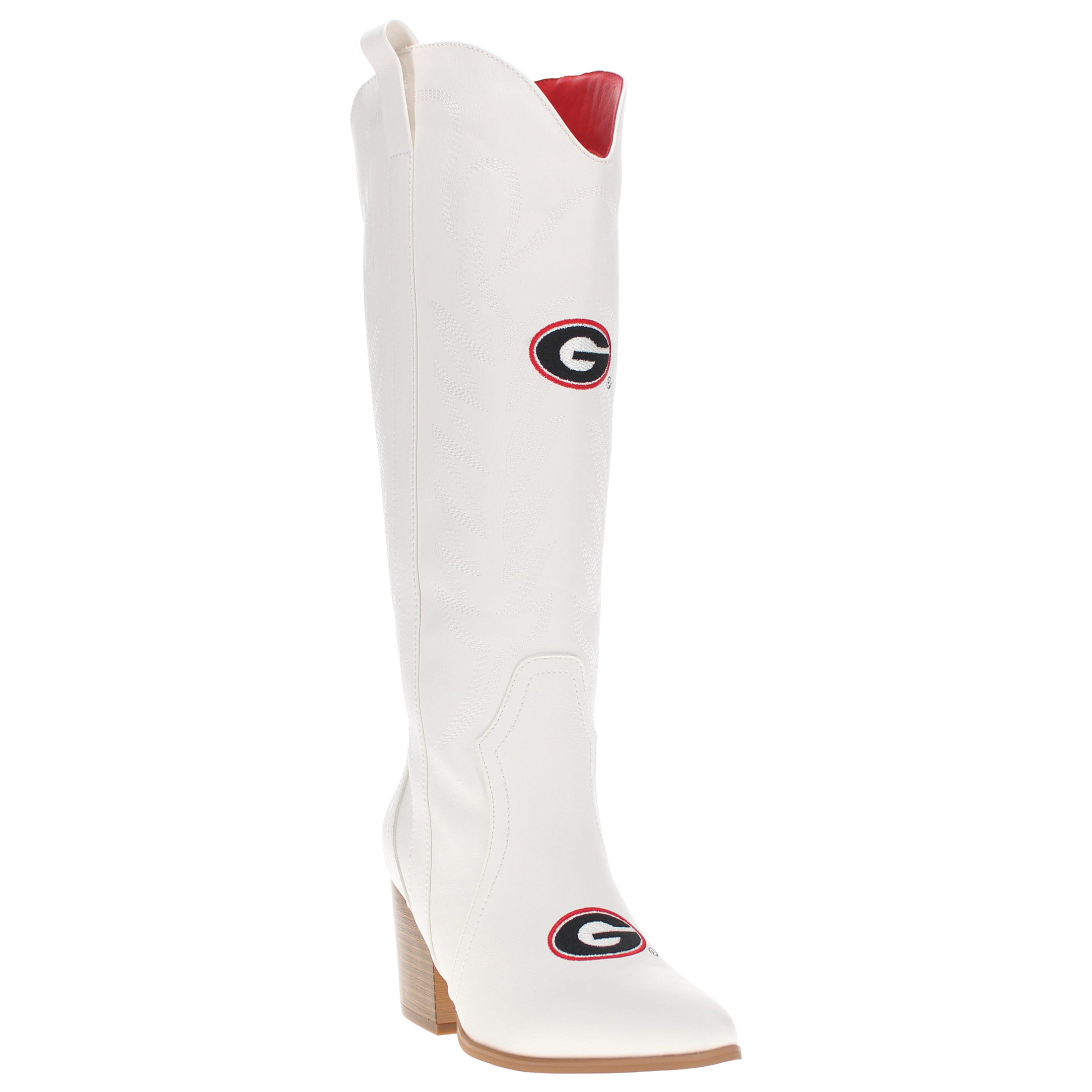 Women's University of Georgia White Tall Cowgirl Boots Blair by V by Vaccari