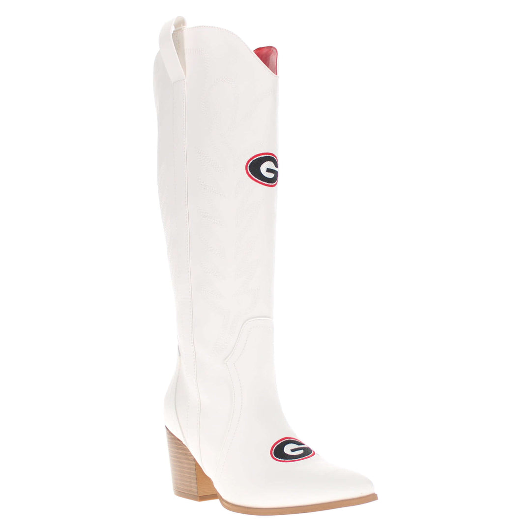 University of Georiga Blair Tall White Boot By V By Vaccari
