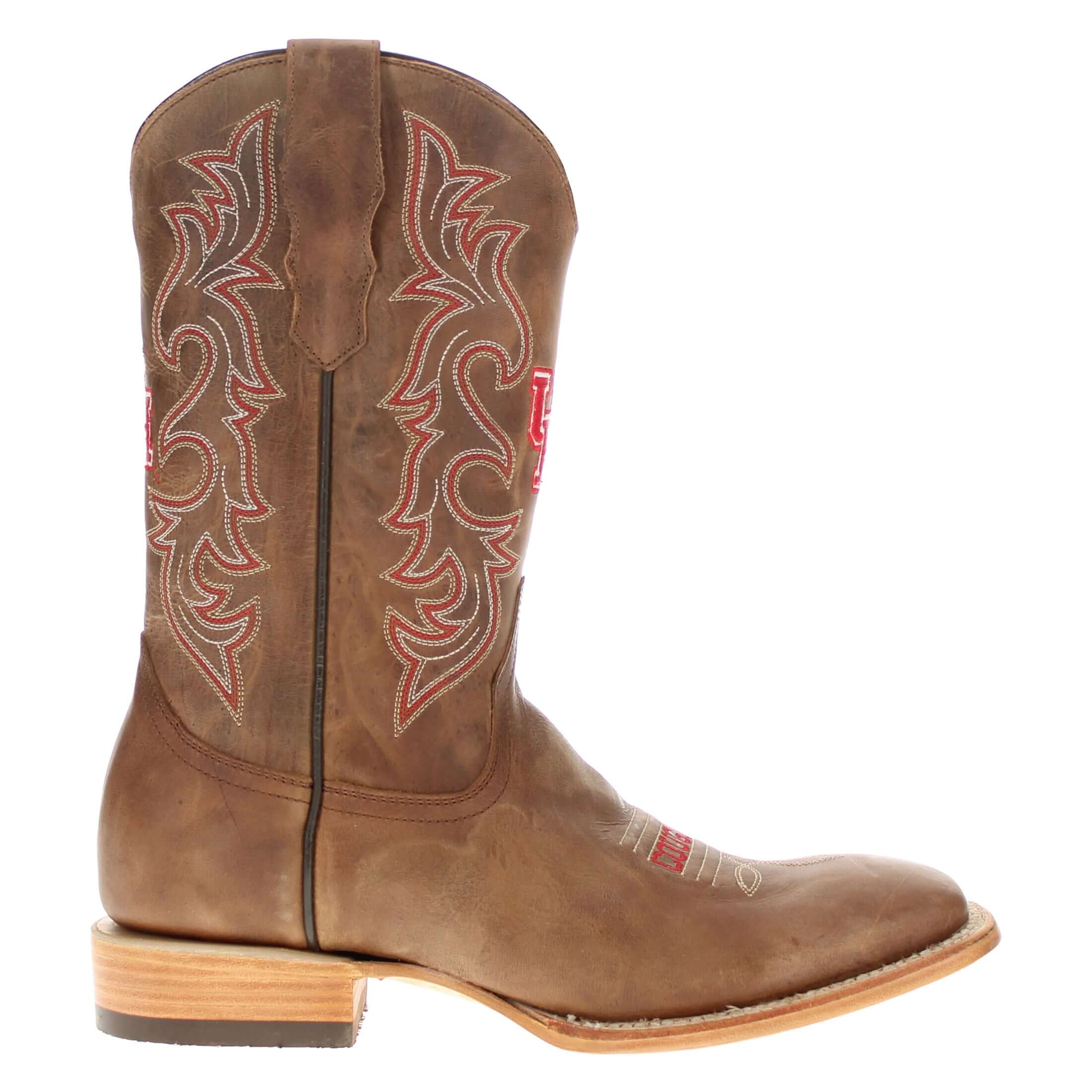 Men's University of Houston Tan Sqaure Toe Cowboy Boots by Vaccari