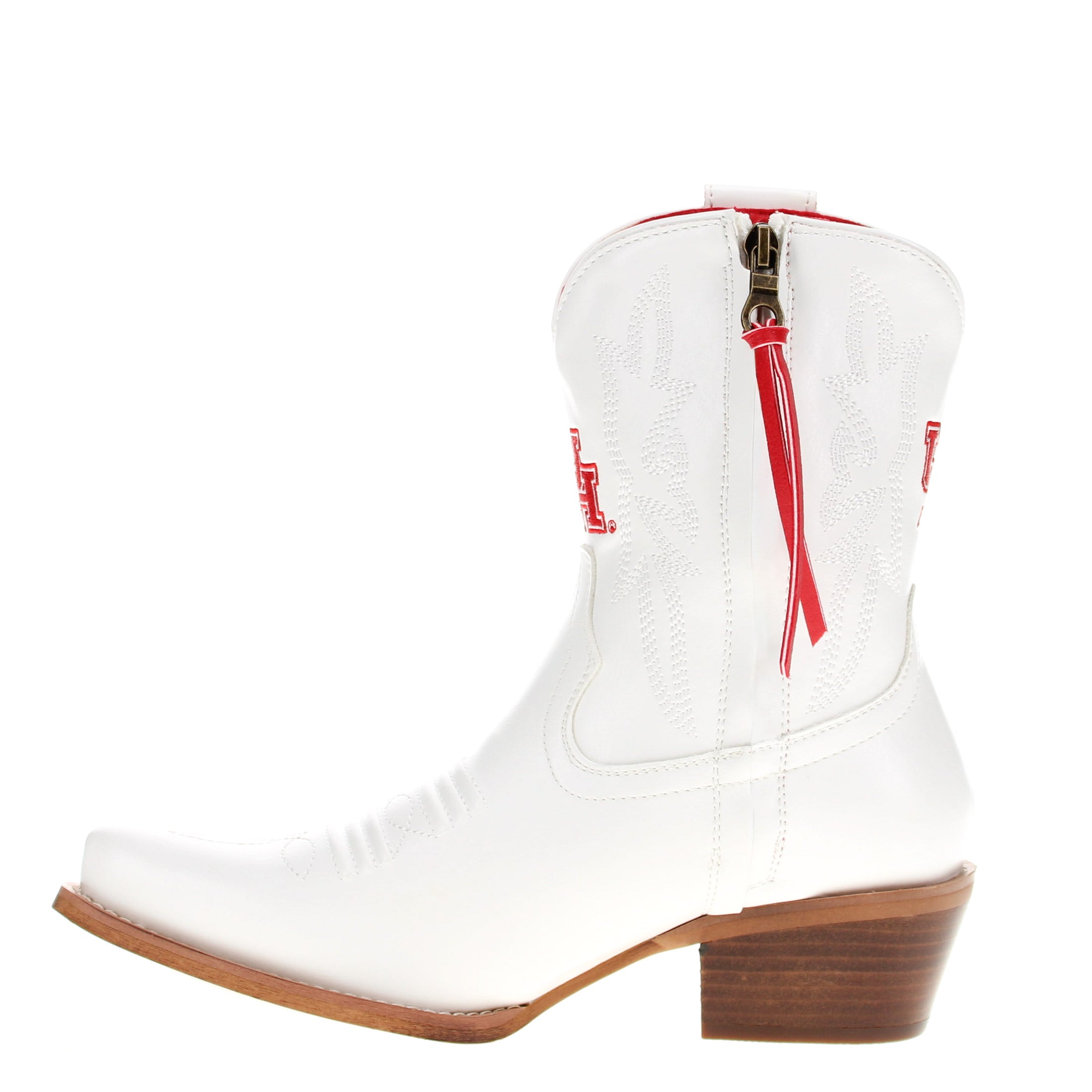 Women's University of Houston White Cowgirl Boots with Color Tassel Lynn by V by Vaccari
