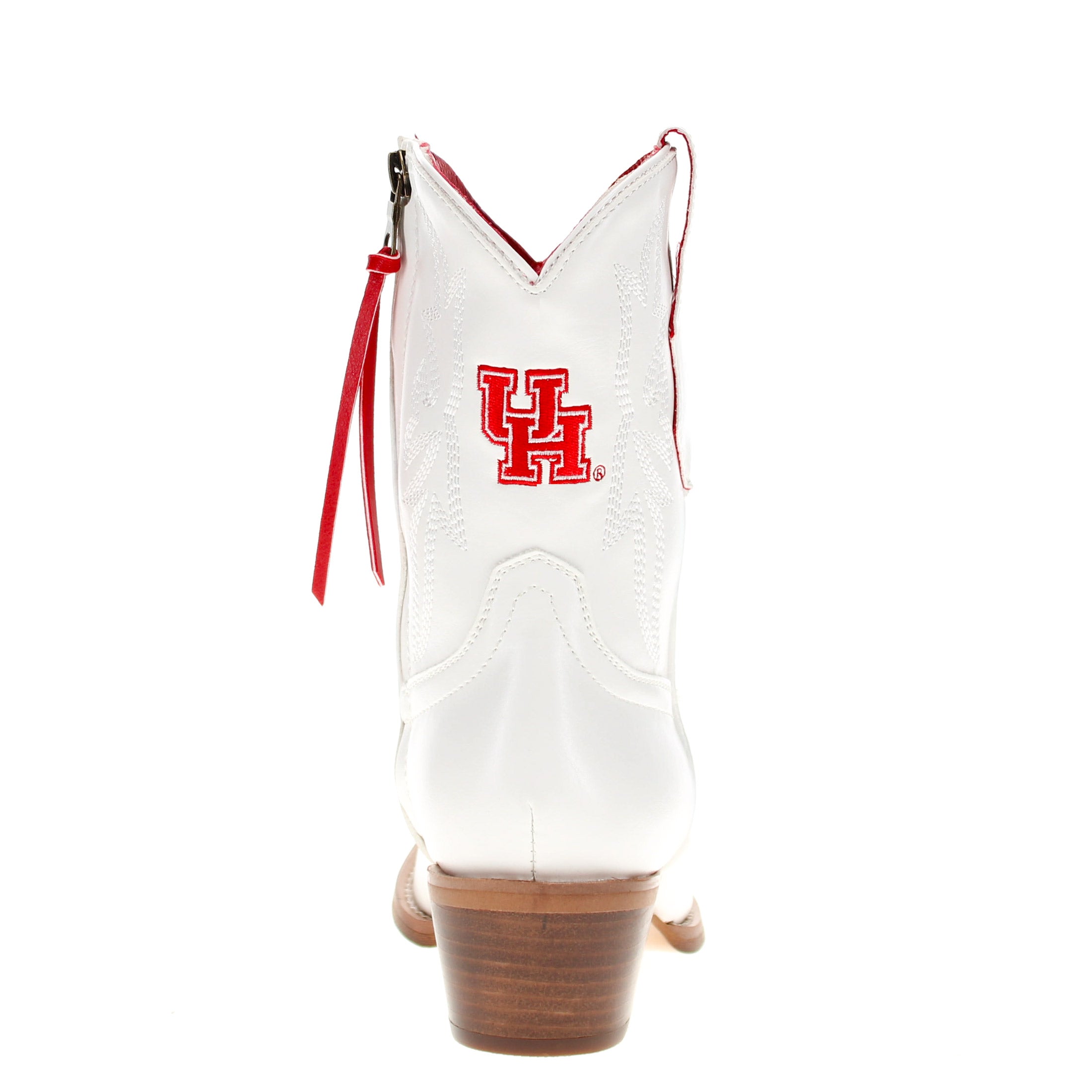 Women's University of Houston White Cowgirl Boots with Color Tassel Lynn by V by Vaccari