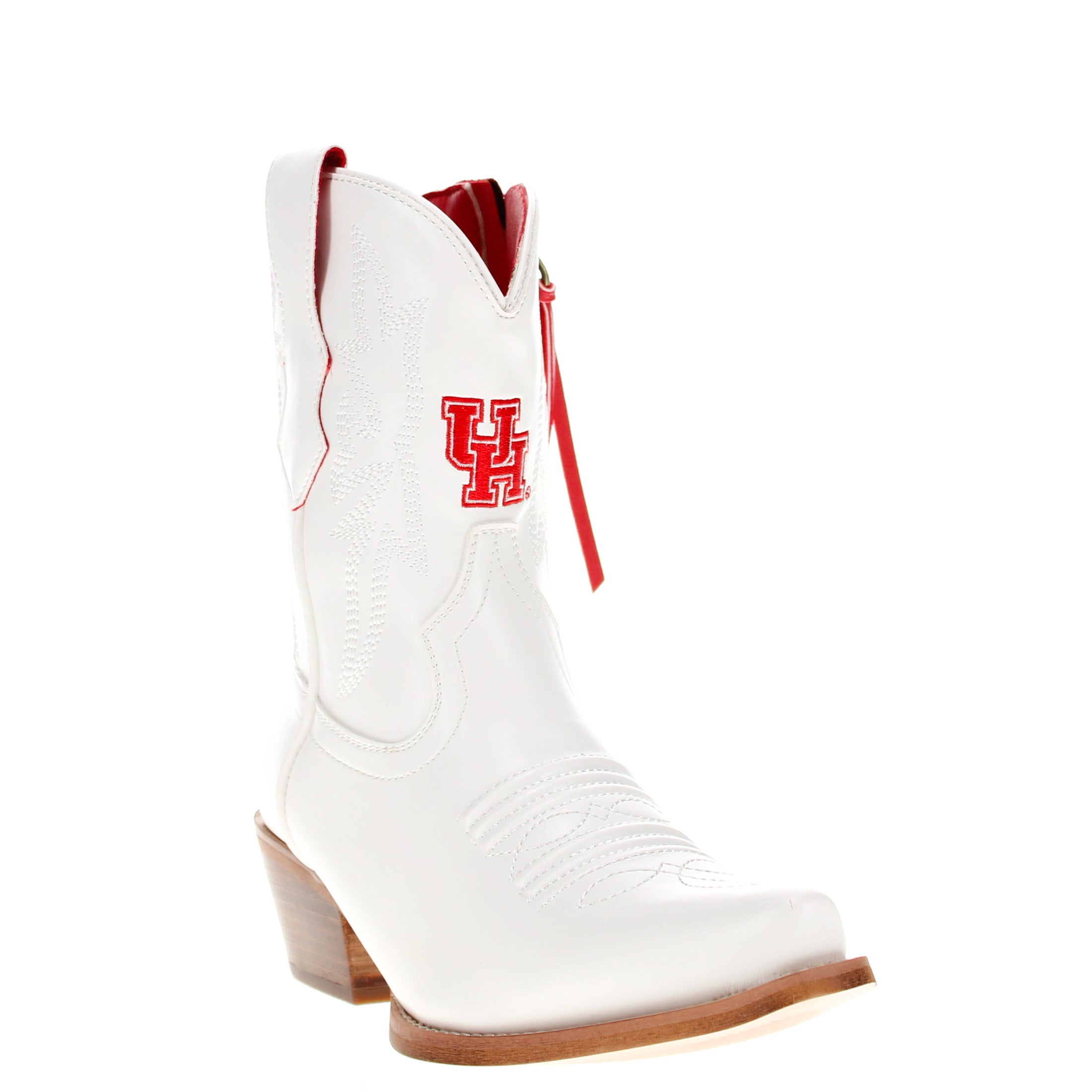 Women's University of Houston White Cowgirl Boots with Color Tassel Lynn by V by Vaccari