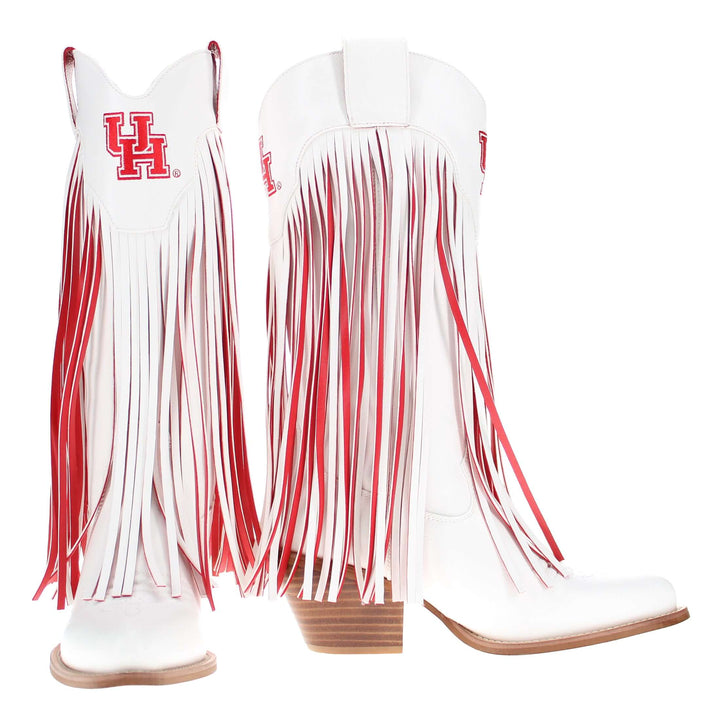 University of Houston Kacey White Fringe Boot By V By Vaccari