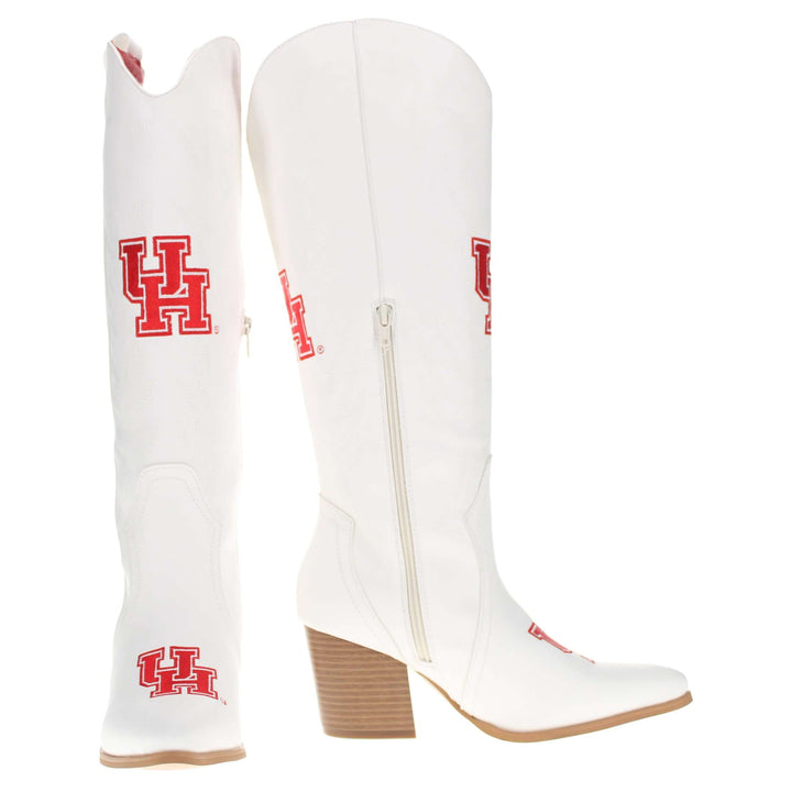 University of Houston Blair Tall White Boot By V By Vaccari