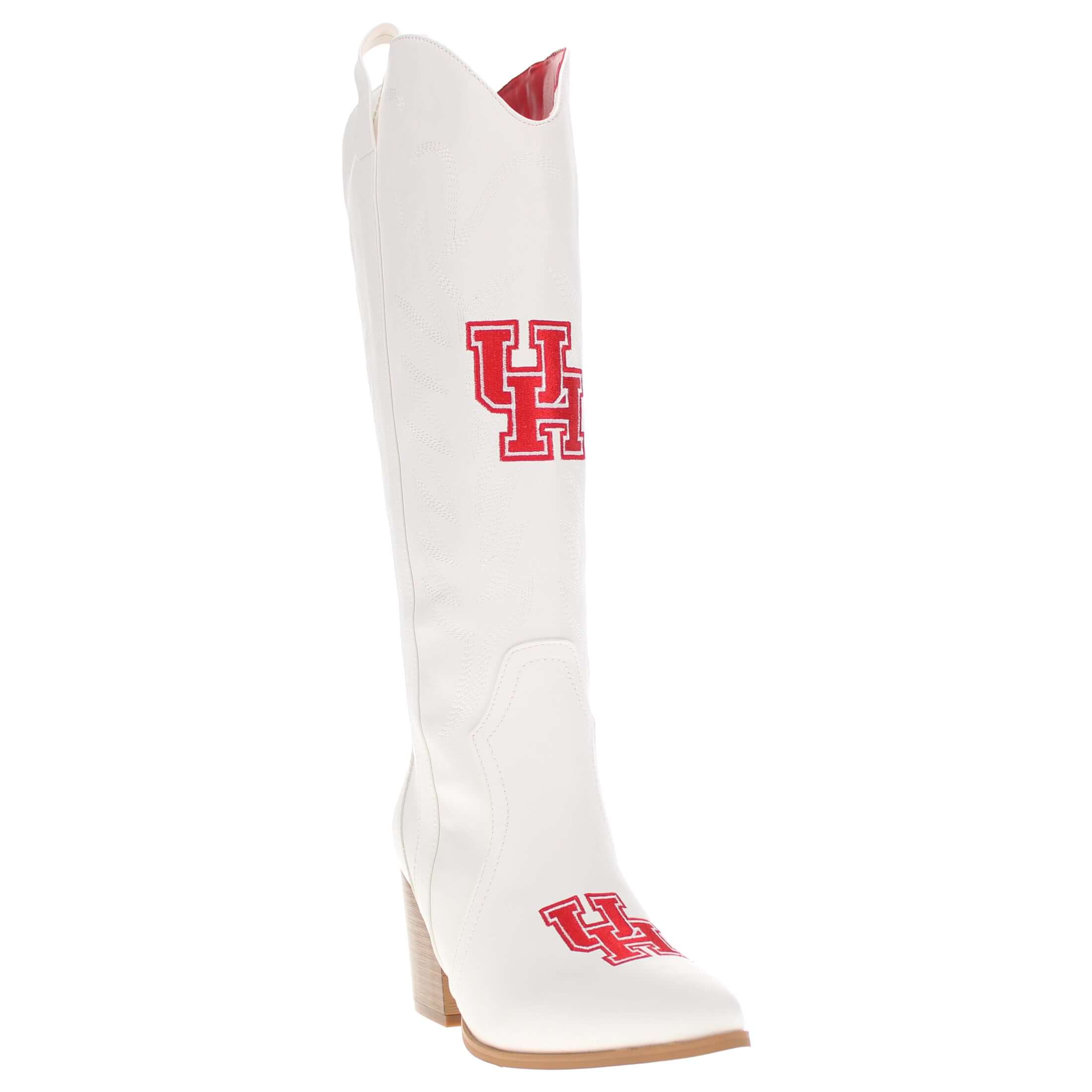 University of Houston Blair Tall White Boot By V By Vaccari