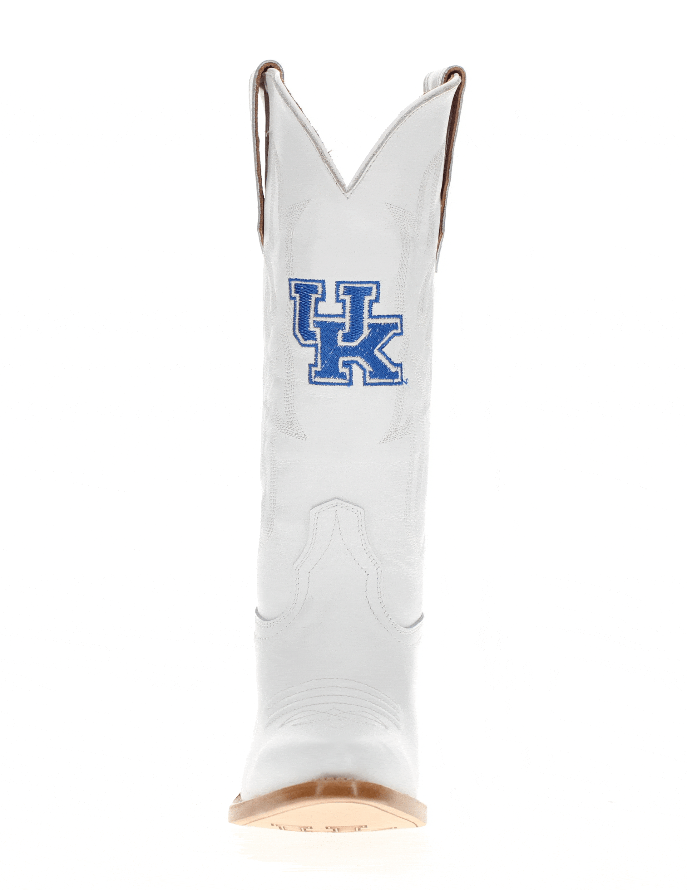 Women's University of Kentucky All White Pointed Toe Cowgirl Boots Leighton by Vaccari University