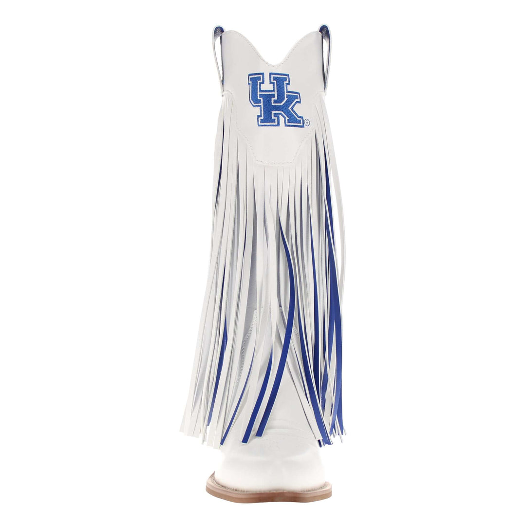 University of Kentucky Kacey White Fringe Boot by V By Vaccari