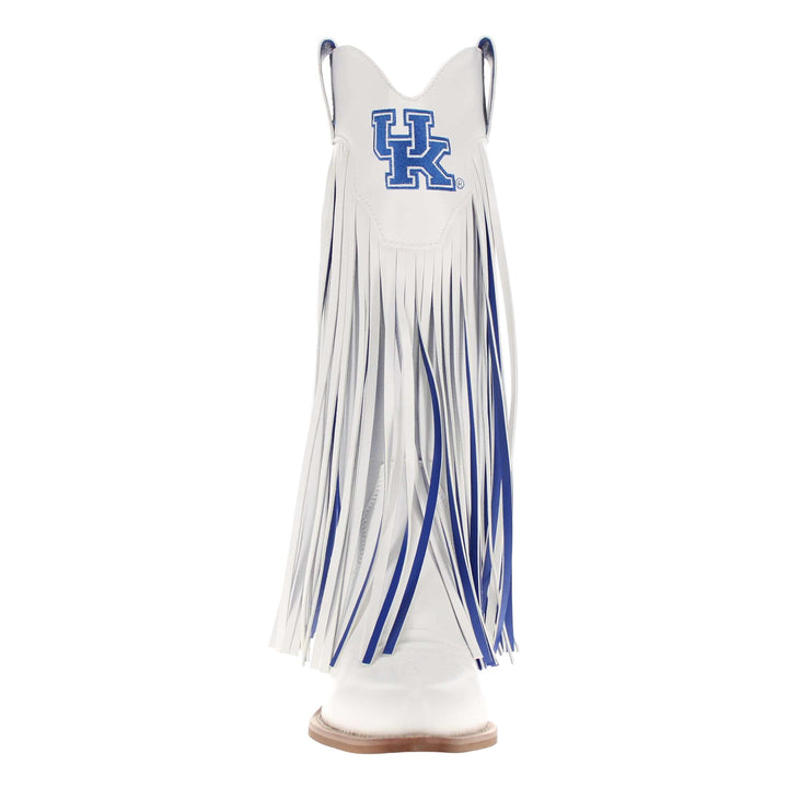 University of Kentucky Kacey White Fringe Boot by V By Vaccari