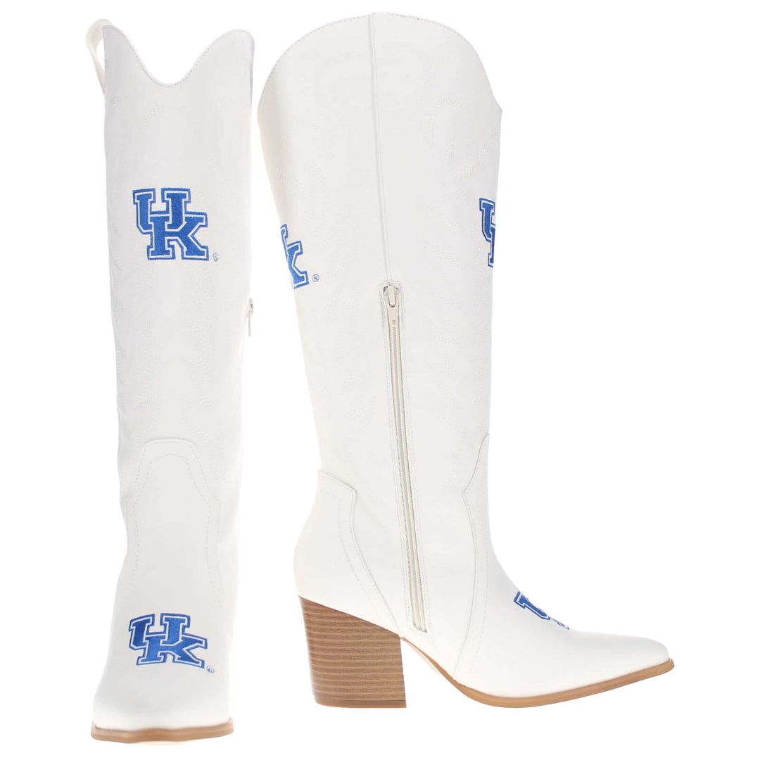 University of Kentucky Blair Tall White Boot By V By Vaccari