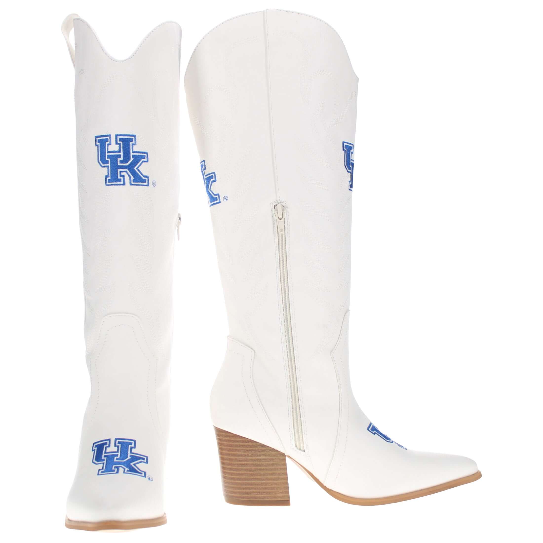 University of Kentucky Blair Tall White Boot By V By Vaccari