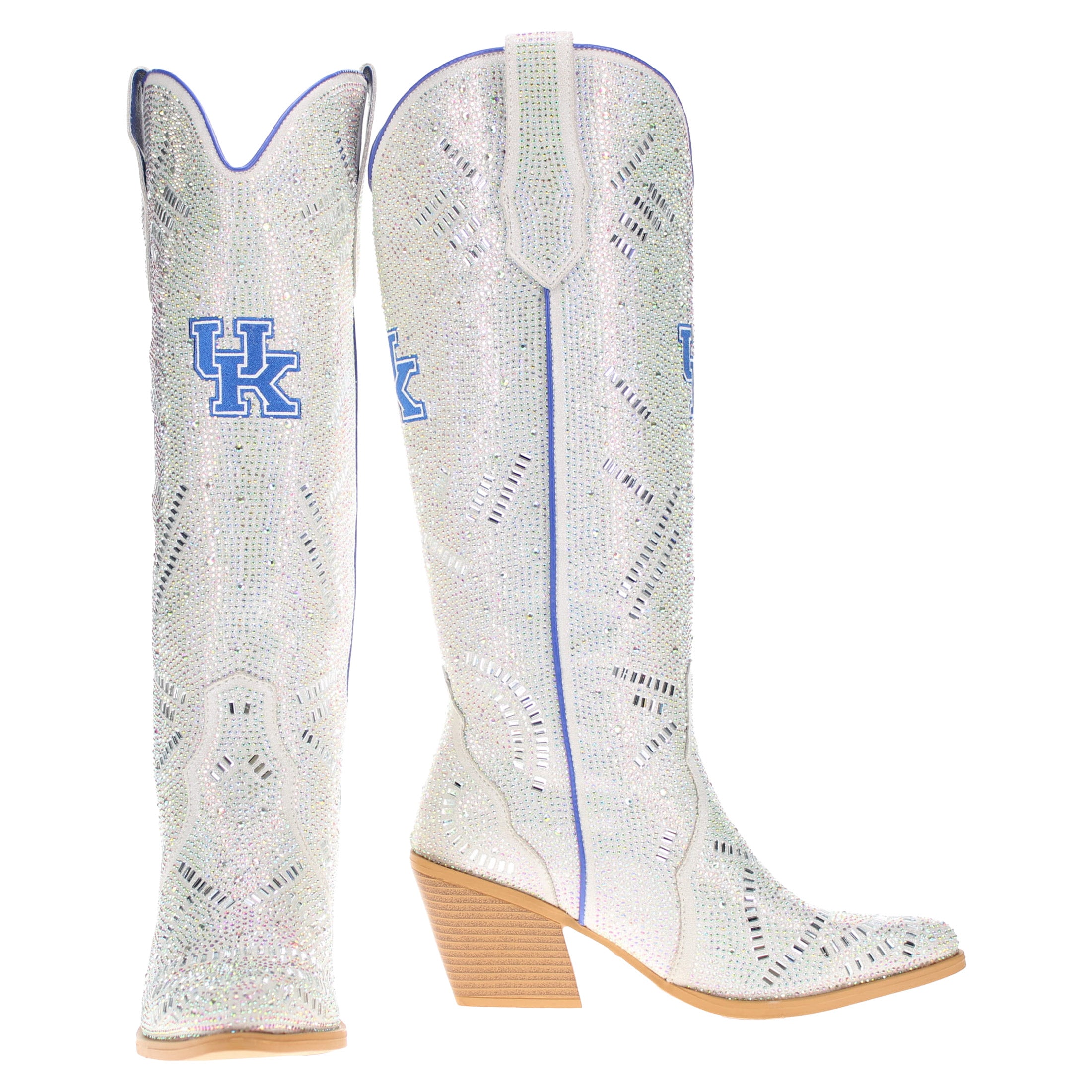 Women's University of Kentucky Natural Tall Bling Cowgirl Boots Amber by V by Vaccari
