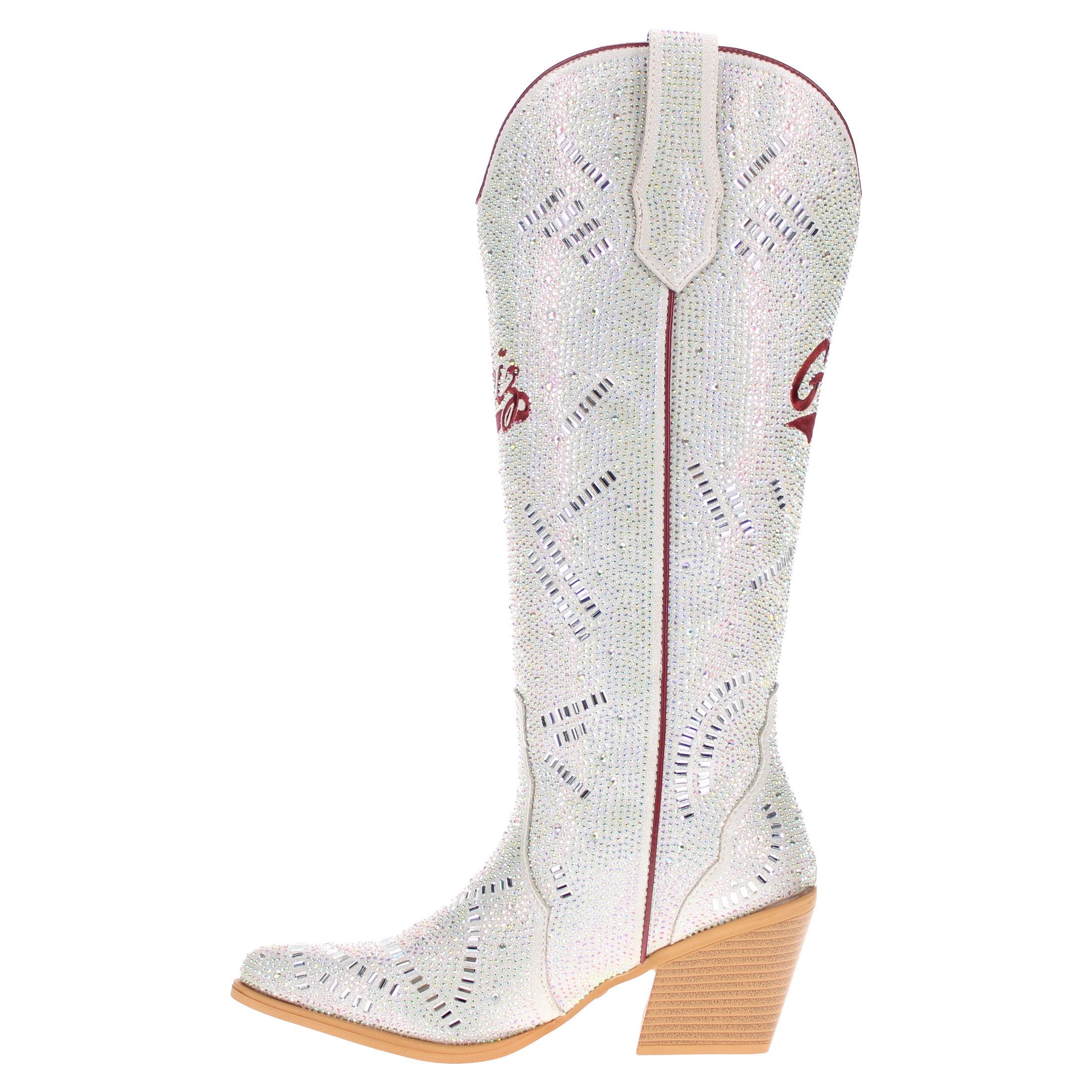 Women's University of Montana Natural Tall Bling Cowgirl Boots Amber by V by Vaccari