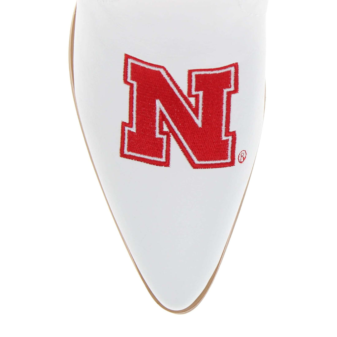 University of Nebraska Blair Tall White Boot By V By Vaccari