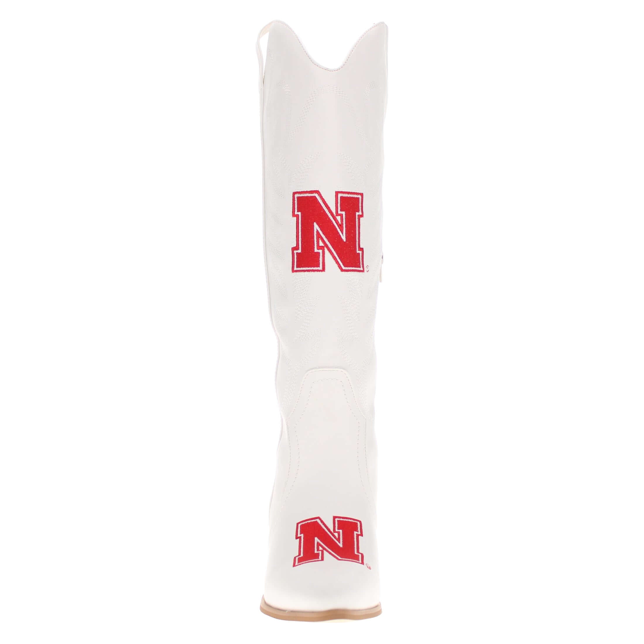 University of Nebraska Blair Tall White Boot By V By Vaccari