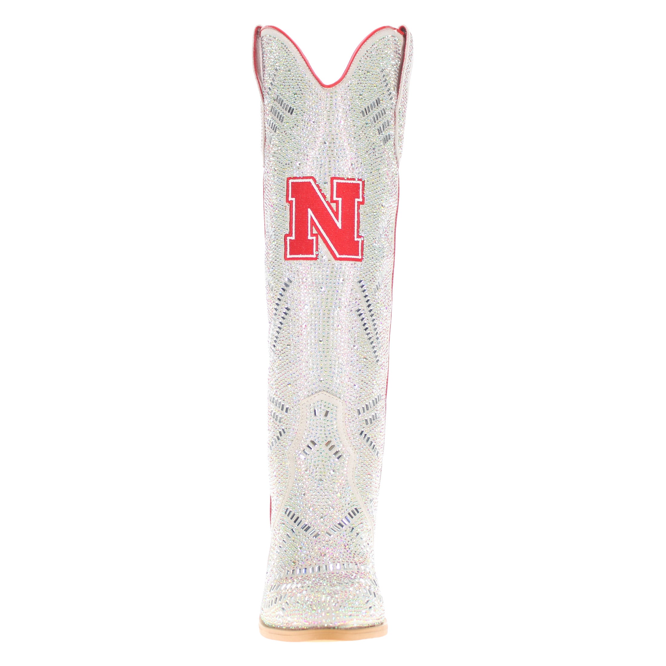 Women's University of Nebraska Natural Tall Bling Cowgirl Boots Amber by V by Vaccari