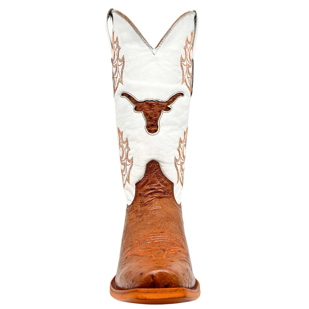 Men's University of Texas Longhorns Cognac Smooth Ostrich Cowboy Boots Brooks by Vaccari #select-a-toe_jw