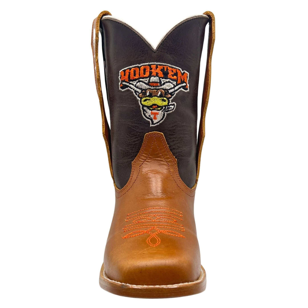 Kid's University of Texas Longhorns Mascot Square Toe Cowboy Boots Dakota by Vaccari