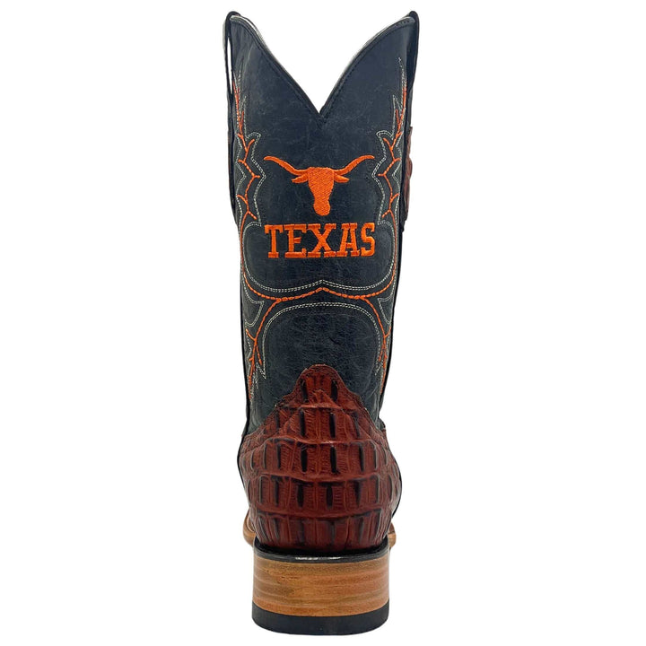 Men's University of Texas Longhorns Cognac Square Toe Cowboy Boots Jackson by Vaccari