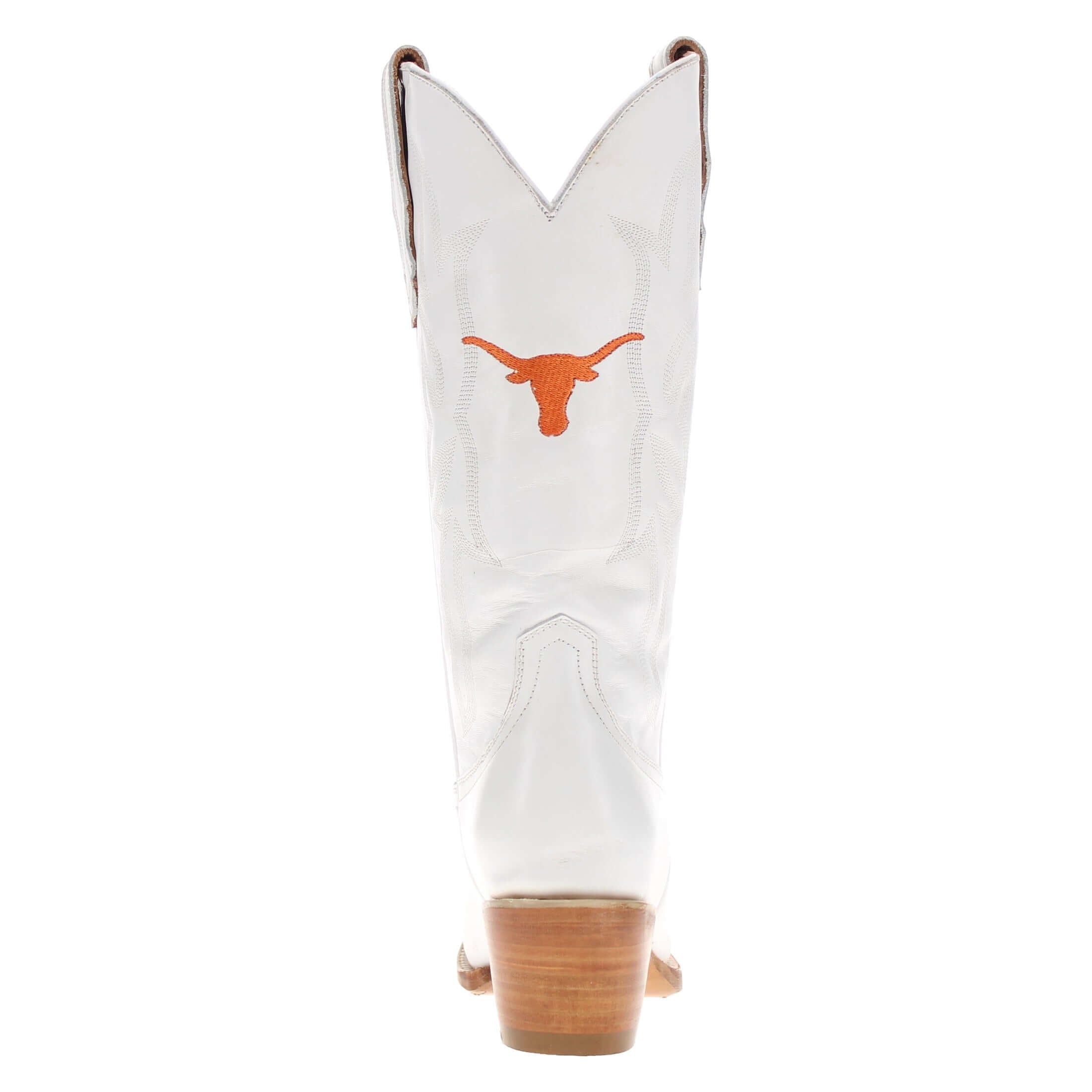 Women's University of Texas Longhorns All White Pointed Toe Cowgirl Boots Leighton by Vaccari - Less Then Prefect