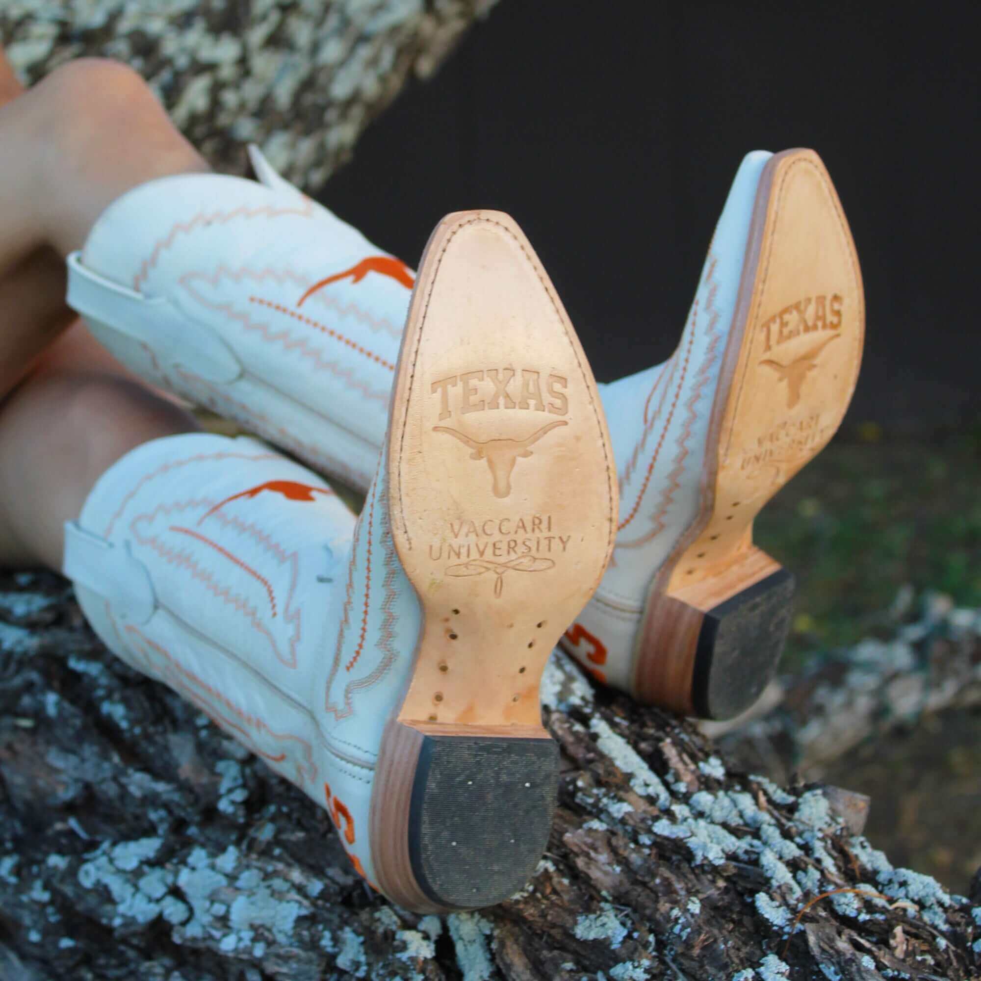 Women's University of Texas Longhorns Cowgirl Boots | UT White Snip Toe Boots | Officially Licensed | Naomi