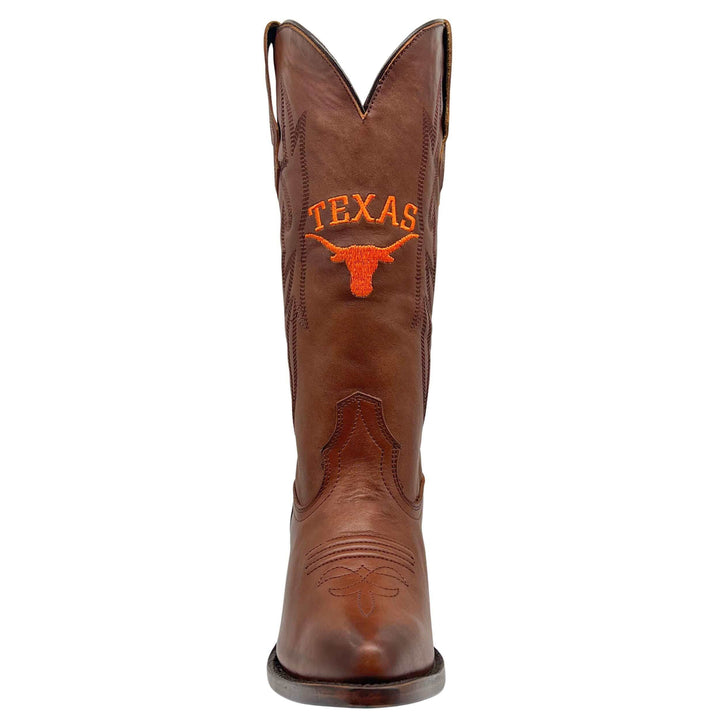 Women's University of Texas Longhorns Brown Pointed Toe Cowgirl Boots Chelsie by Vaccari