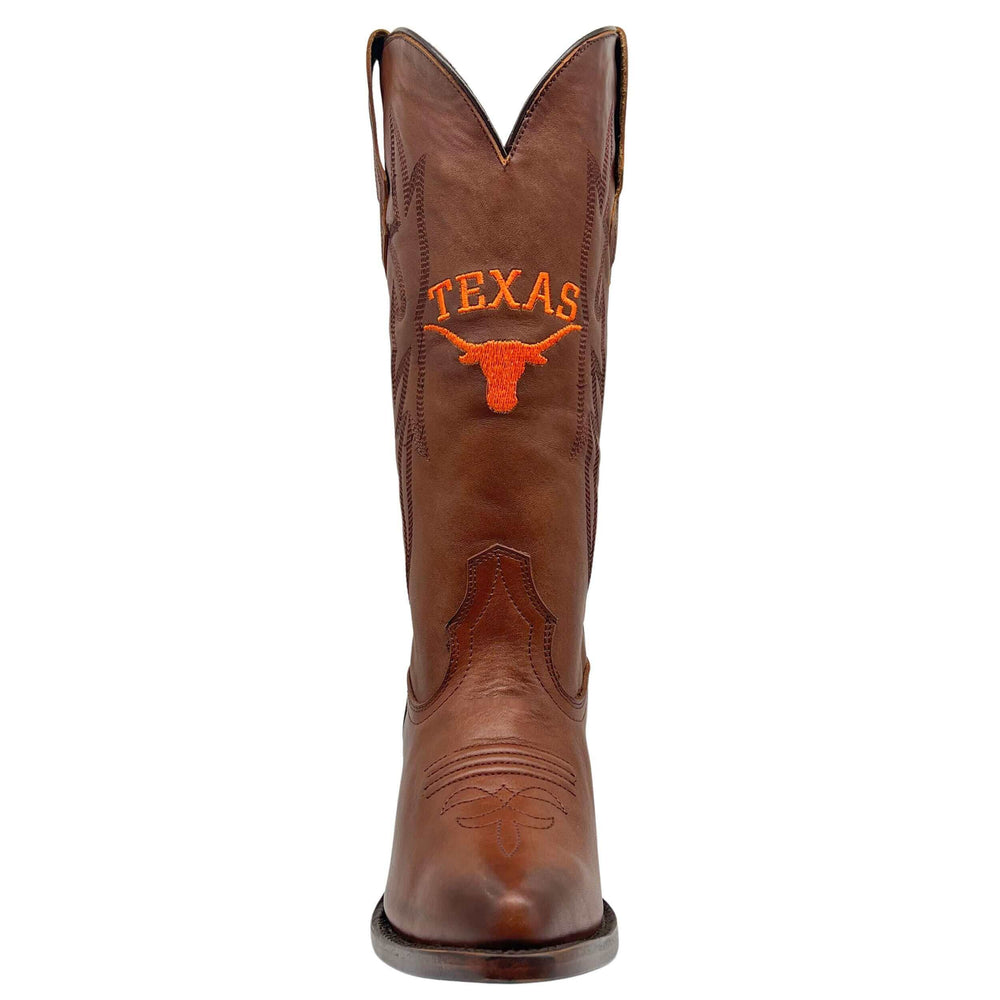 Women's University of Texas Longhorns Brown Pointed Toe Cowgirl Boots Chelsie by Vaccari